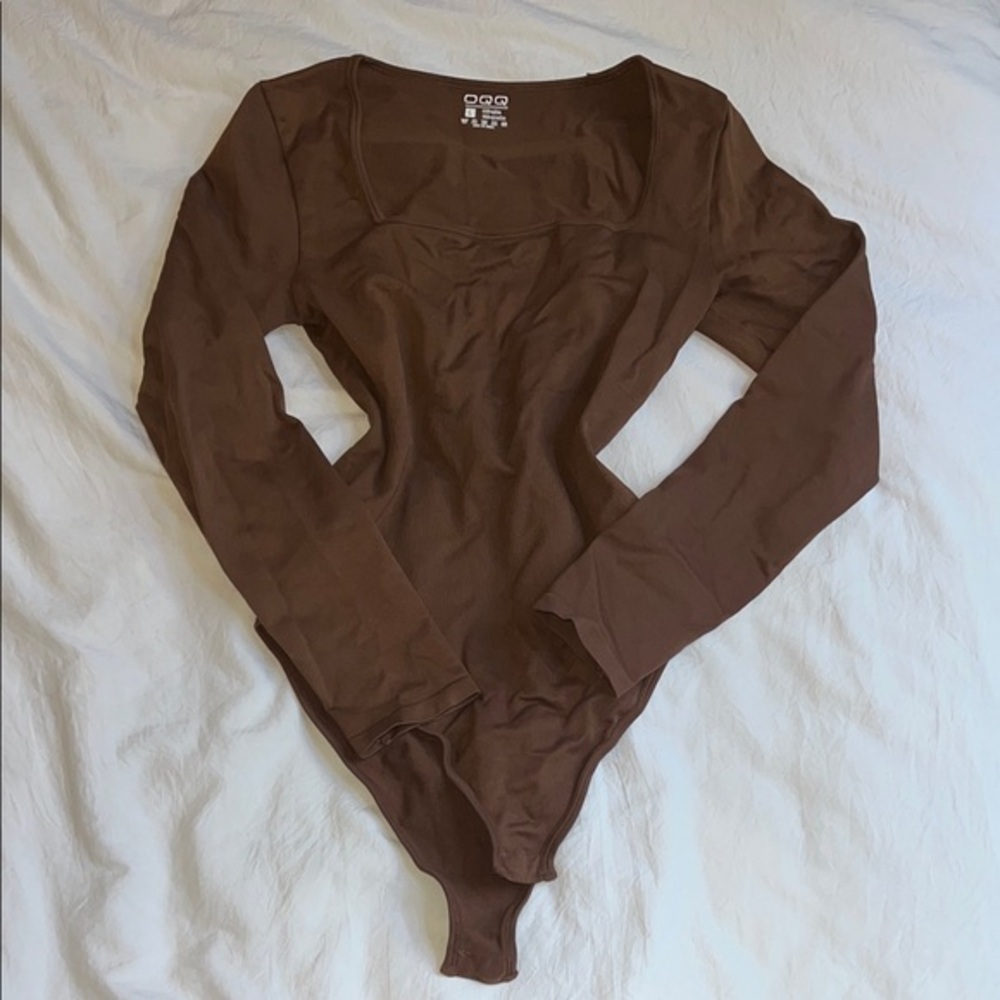 Brown Long Sleeve Bodysuit
